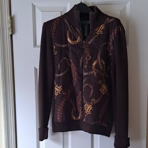Ralph Lauren Dark Brown Jacket with Gold Accents